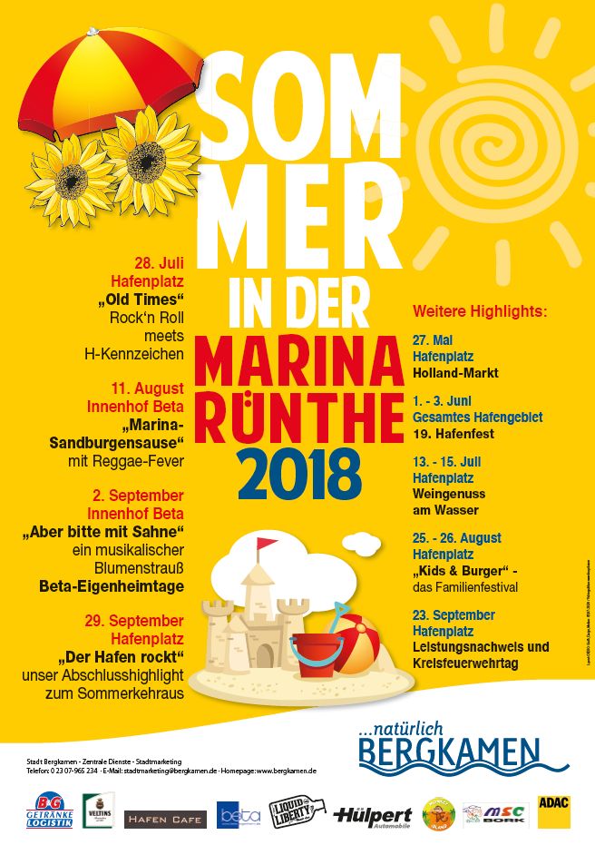 Veranstaltungen in der Marina Bergkamen-Rnthe 2018